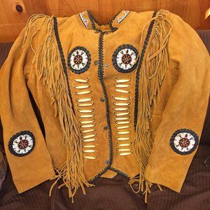 3B West by Transmith Vintage Ladies beaded leather jacket